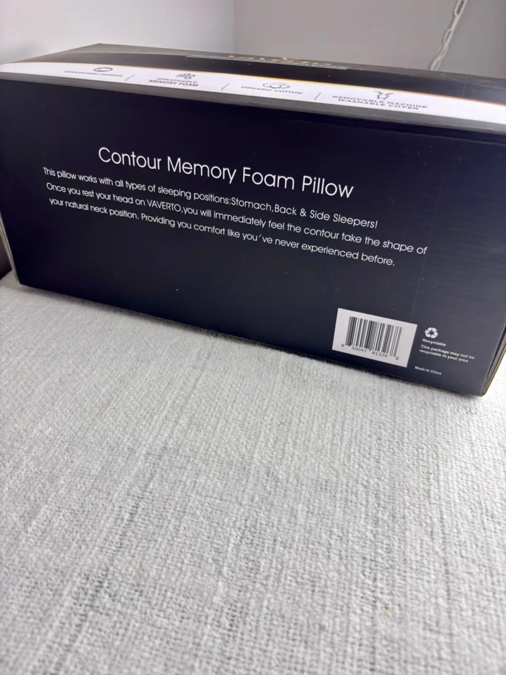 NIB Vaverto Contour Memory Foam Pillow‎ - Orthopedic Neck Support
